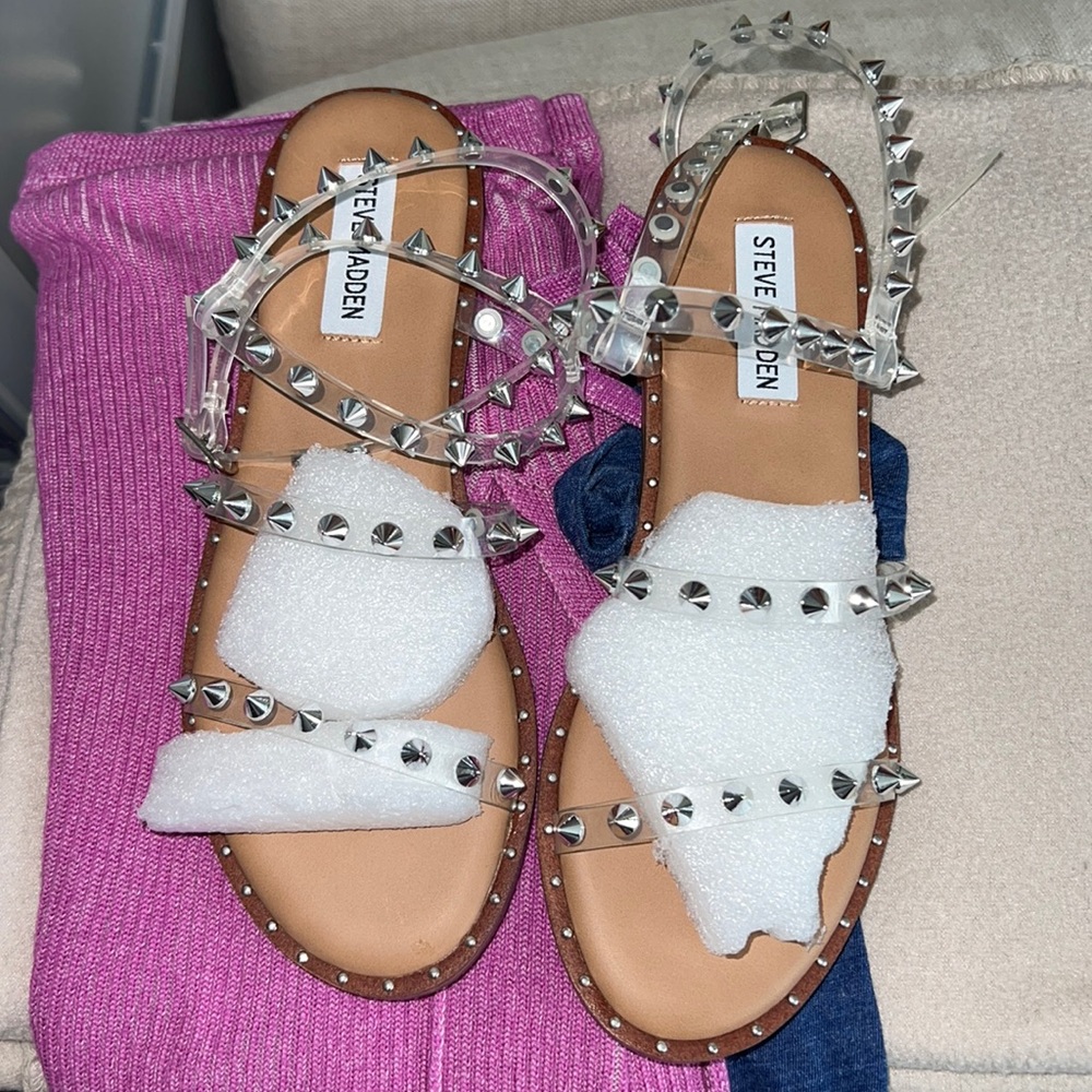 Steve Madden Studded Clear Sandals